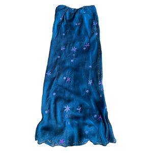 90s Fairy Maxi Skirt Floral Blue Skirt